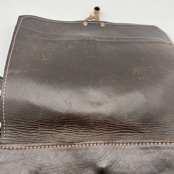 Urban Gypsy Design Uptown Brown Leather Floral Crossbody Bag BLEMISH - Picture 6 of 8